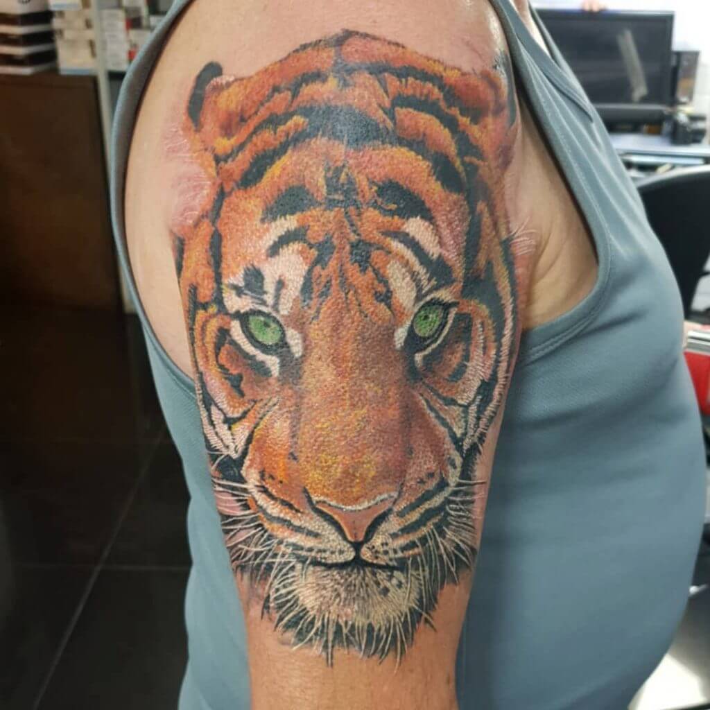 A color tattoo of a tiger