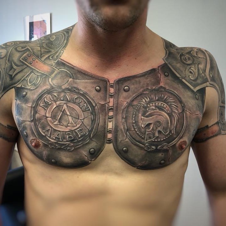 Roman Gladiator Armor Tattoo