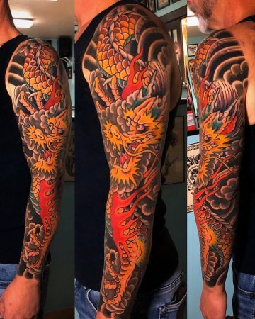 15+ Fascinating images of dragon tattoos for men