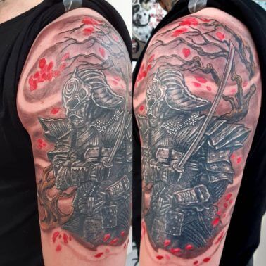 20 Inspiring Arm Samurai Tattoos