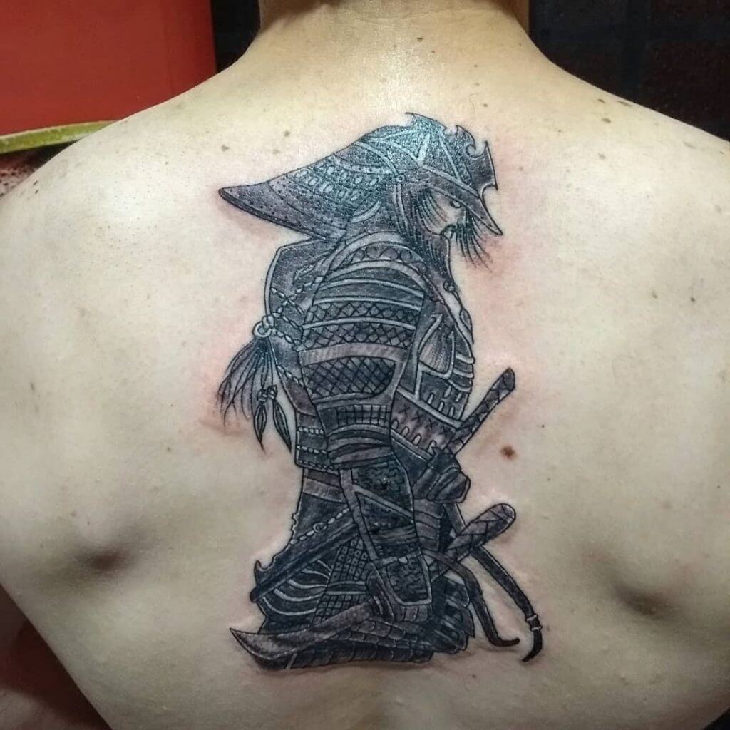 Black back samurai tattoo
