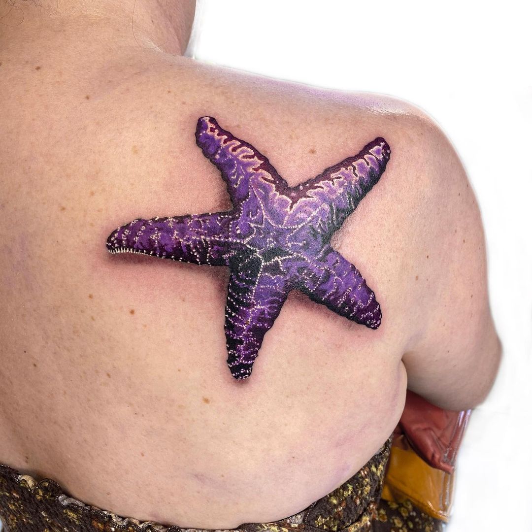Big or small starfish tattoo looks very nice on every part of body
