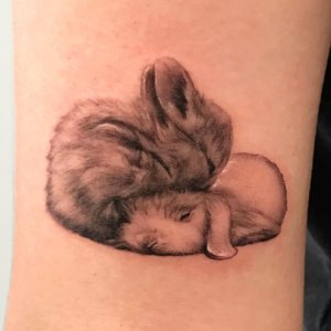 Adorable bunny tattoos for your body 4