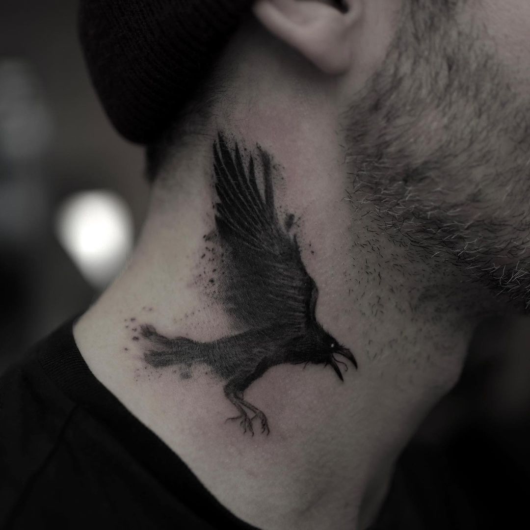 Crow tattoos are generally perfect for strong-willed men and women