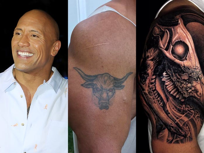 Dwayne The Rock Johnson transformed his iconic bull tattoo into a more intense version