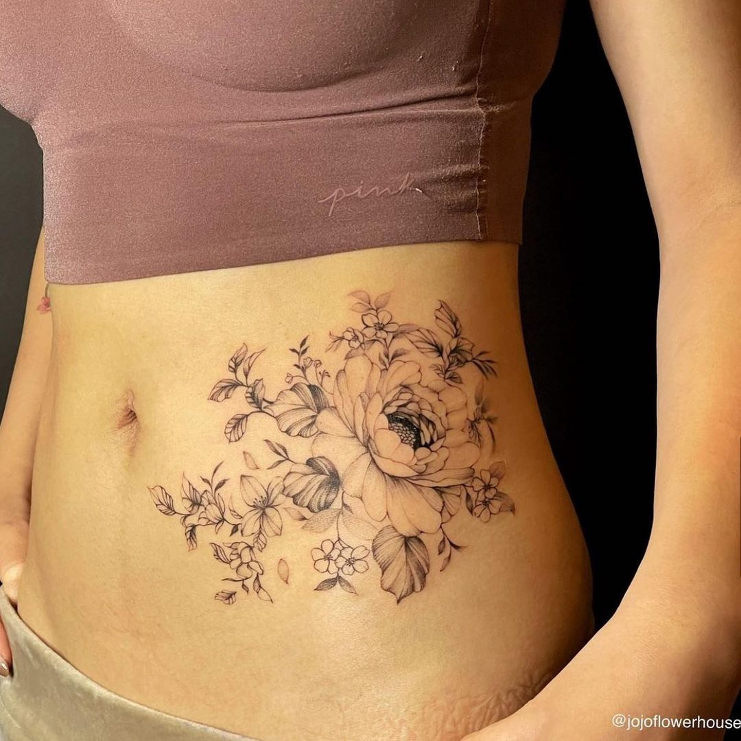 Side Stomach Tattoos For Girls