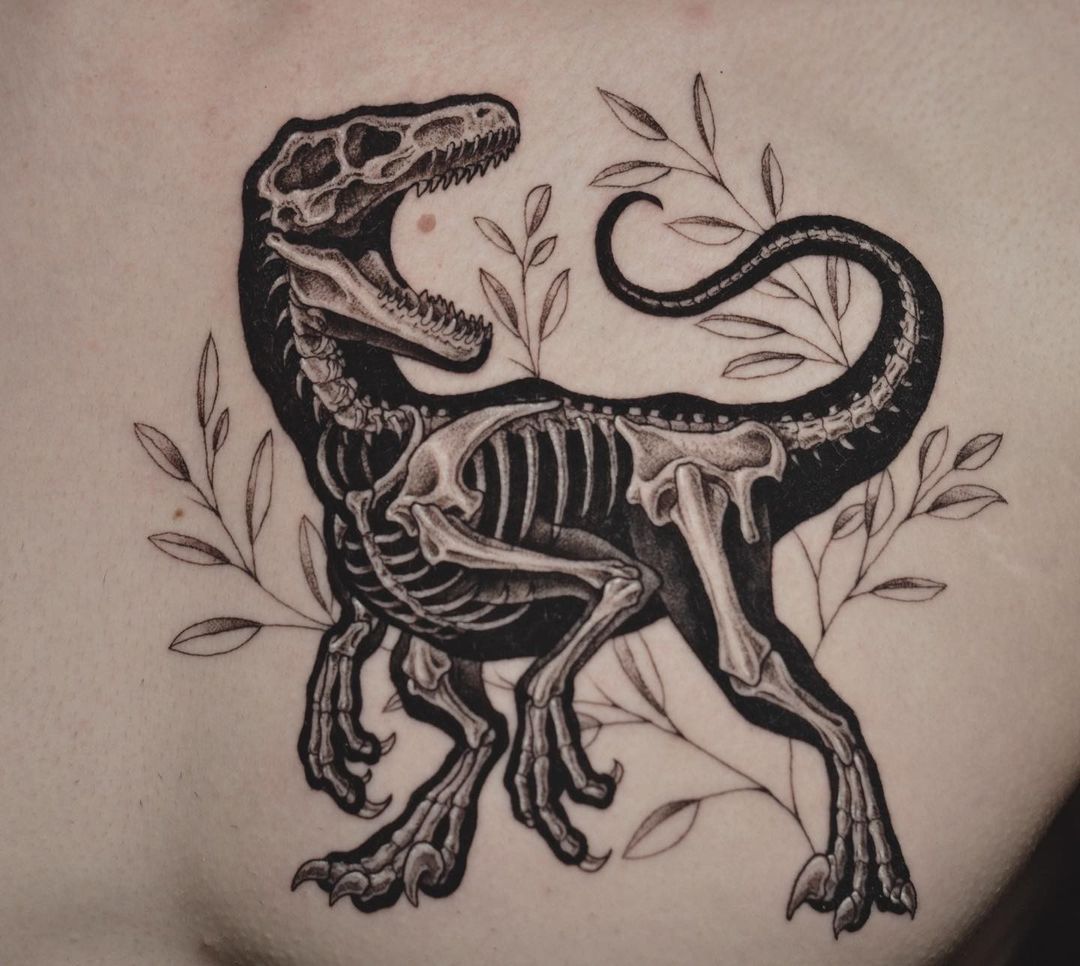 Dinosaur Bone Tattoos Dino Skeleton Temporary Tattoo  Etsy UK