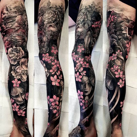 Inspiration for women whole leg tattoos