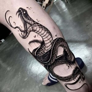 Black  Gray Snake tattoo men at theYoucom