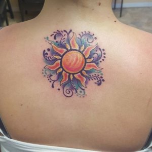 Lovely Sun tattoos for women 2