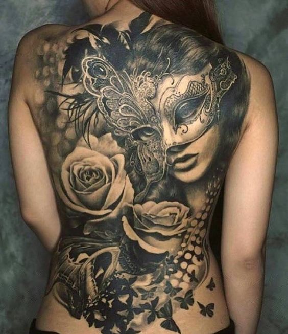 full back tattoos for women