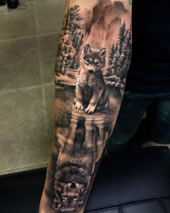 Realistic fox tattoo on the arm  Tattoogridnet