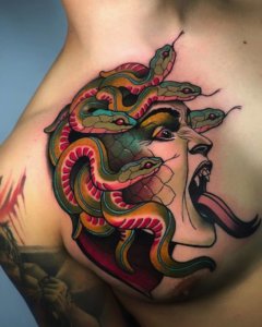 Colorful Medusa tattoos for your body 4