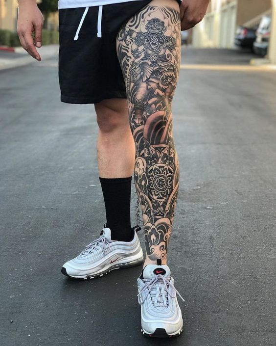 Full Leg tattoo for men