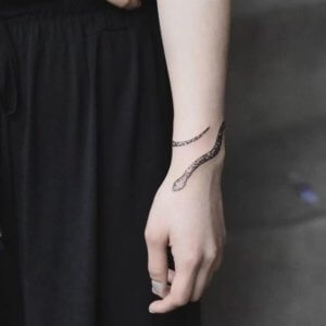 Here are some ideas for small snake tattoo on your wrist 3