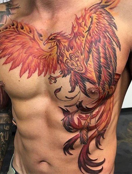 67 Funky Phoenix Tattoos For Chest  Tattoo Designs  TattoosBagcom