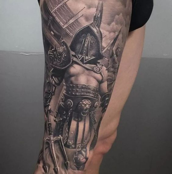 If you get gladiator tattoo on your leg its lifetime decision but truly magic tattoo