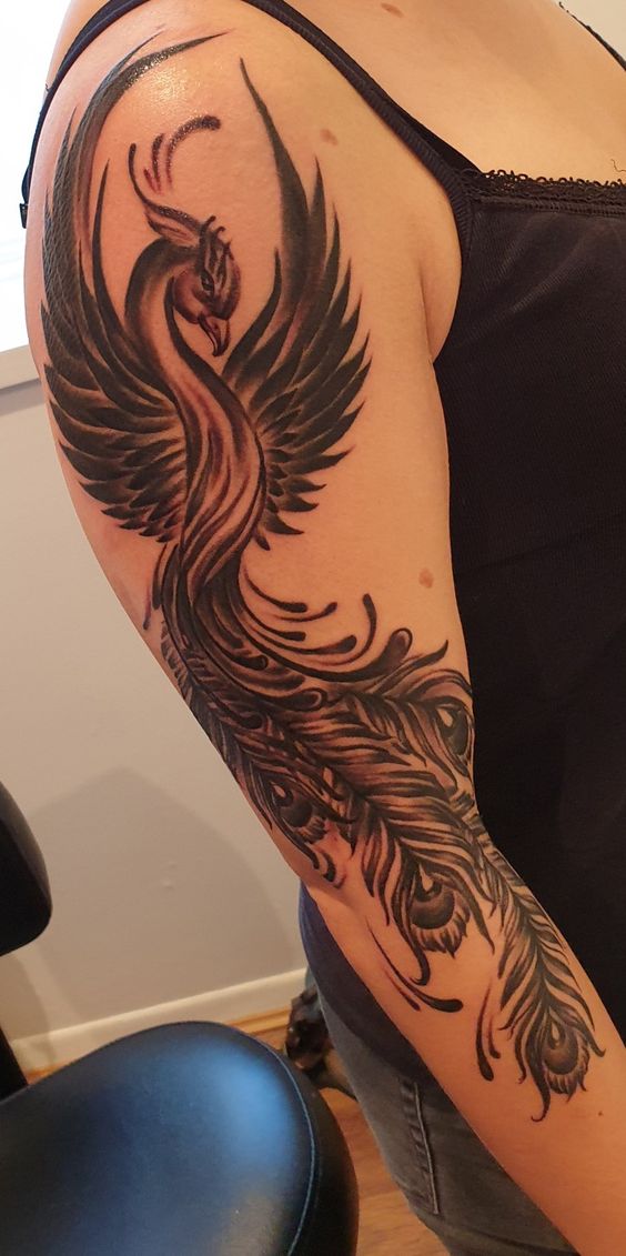 First Tattoo went big and got a Phoenix half sleeve  rTattooDesigns
