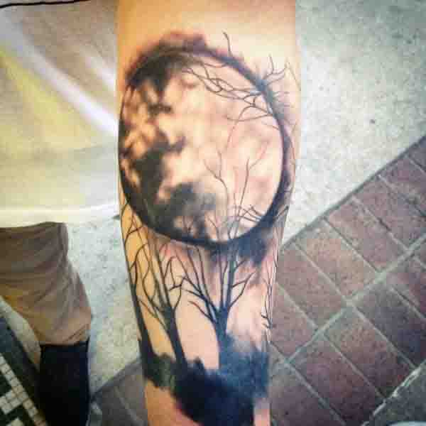 The moon is very popular as a tattoo for men as well