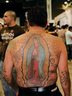 Latino Virgin Mary Tattoo On Neck  Tattoo Designs Tattoo Pictures