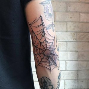 10 Memorable spider net tattoos on elbow 1
