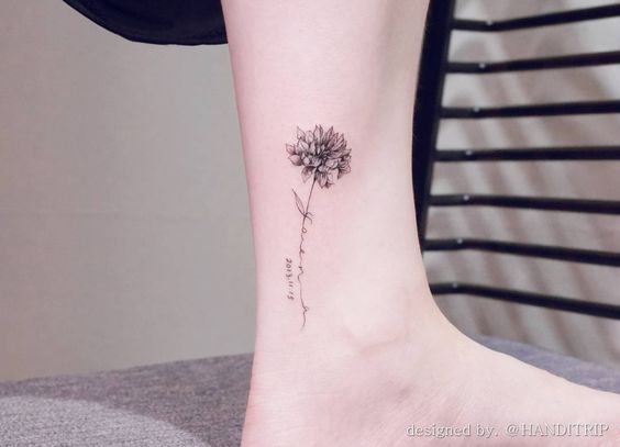 Minimalist Chrysanthemum Tattoo Idea  BlackInk
