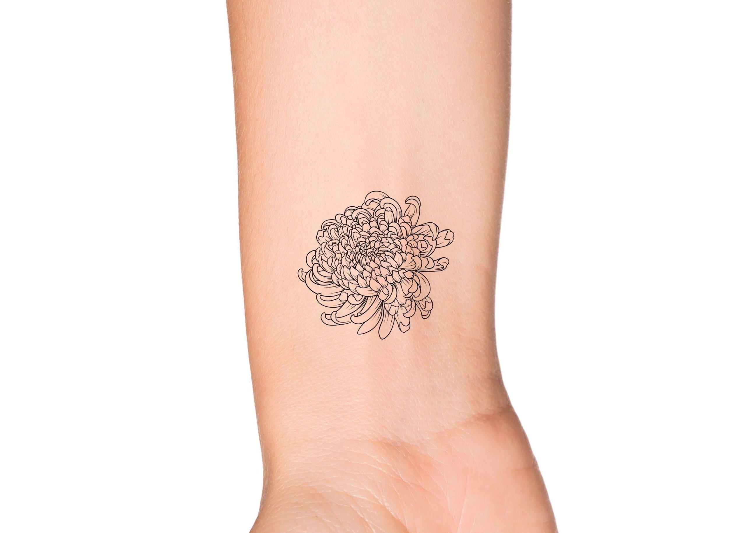 Birth flower tattoo  Birth flower tattoos Flower wrist tattoos Chrysanthemum  tattoo