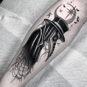 10 Scary and disturbing plague doctor tattoo ideas 9