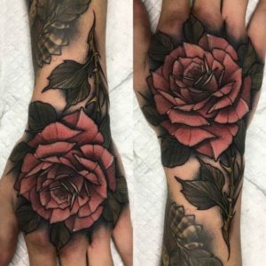 10 breathtaking ideas for rose tattoo on hand 4