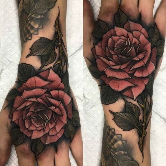 Update 91 about rose tattoo on hand girl super hot  indaotaonec
