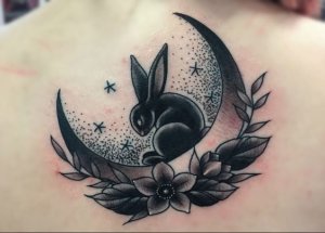 15 Bunny on the moon magical tattoos 4