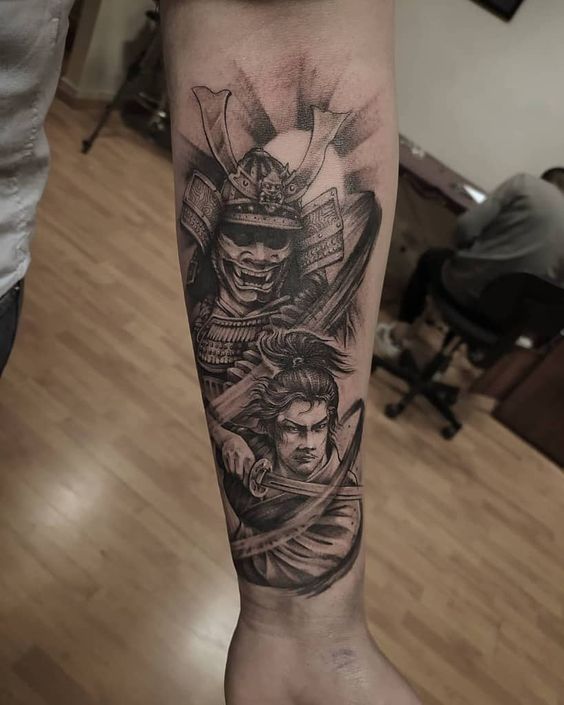 15 forearm samurai tattoos