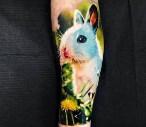 20 Awesome bunny with the flower tattoos 13