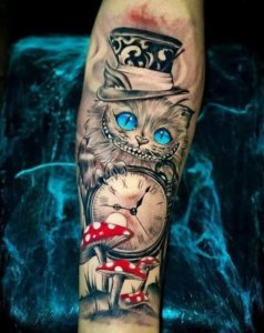20 Best Cheshire cat tattoos 18