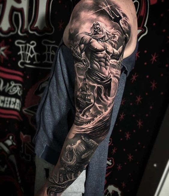 Tattoo uploaded by Sergio Fernandez  Poseidon of my new collection in  inner forearm Lights and Shadows  Tattoodo