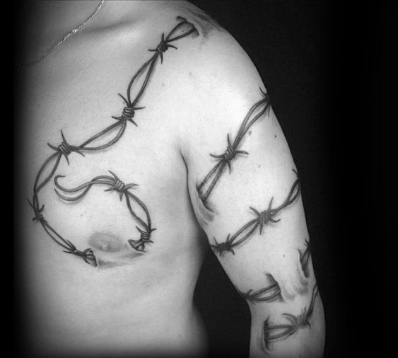 20 Best male and female barbwire tattoos
