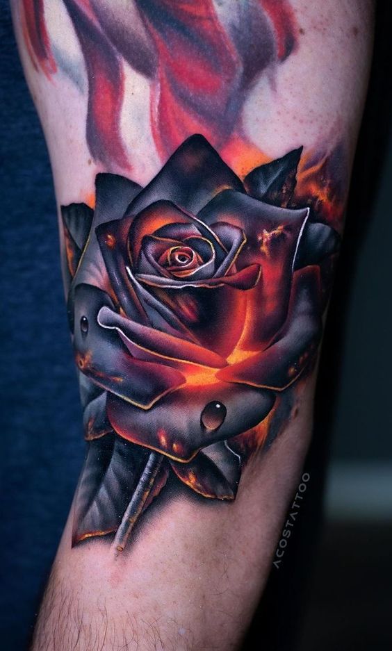 Blackwork Rose Traditional Rose Tattoo / Black Rose Tattoo / - Etsy