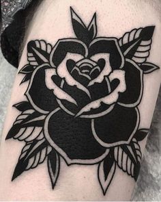Black Traditional Old School Rose Elbow Tattoo  Rose elbow tattoo Traditional  rose tattoos Elbow tattoos