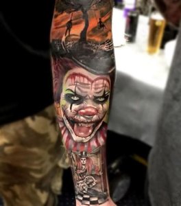 20 suprisingly remarkable forearm clown tattoos 8