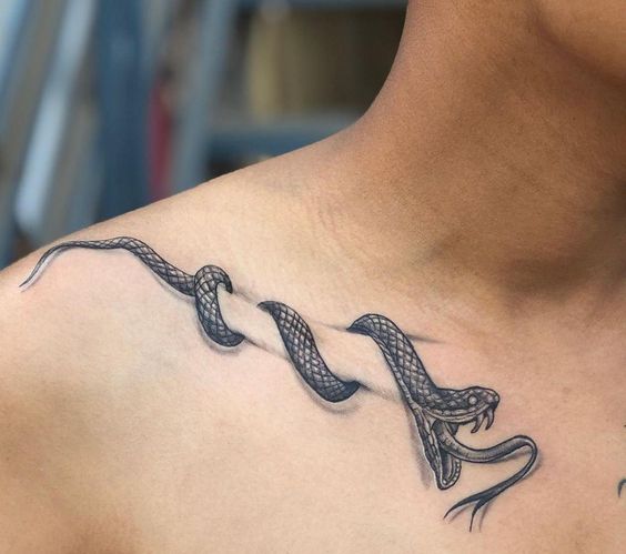 Collarbone snake tattoo  rTattooDesigns