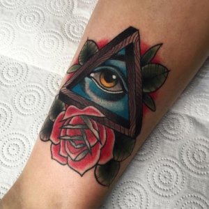 All seeing eye or Eye of Providence symbol of divine providence and powerful traditional tattoo idea 5