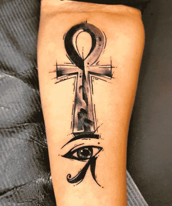 Ankh forearm tattoo: Egyptian symbol of eternal life