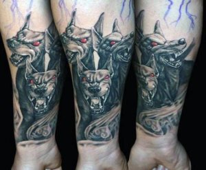 Cerberus tattoo ideas which will give stunning results on your forearm 5