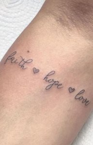 Faith Hope Love tattoo represents different variations of love and essence of life 1