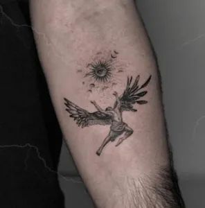 Fantastic minimalist Icarus tattoos to consider if you are planning new tattoo 1