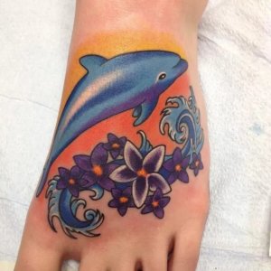 Get dolphin tattoo on foot and look epic 5