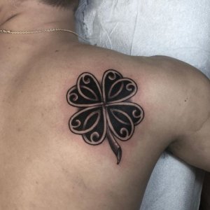 Get shamrock tattoo in black and white 3