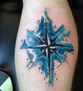 Head always in right direction with nautical star tattoo 5