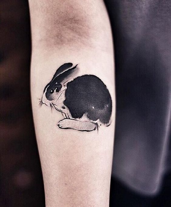 Honestly even black and white bunny tattoo can be impressive