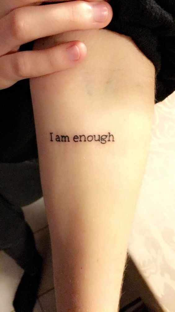 XPOSE TATTOOS JAIPUR on Twitter I am enough tattoo A constant reminder  that we are enough the way we are and no one has the right to try to change  us or
